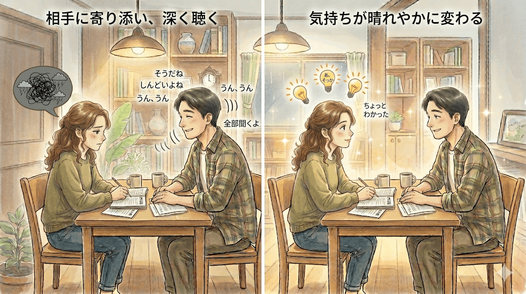 相手の話を傾聴して承認することで変化が起こる
