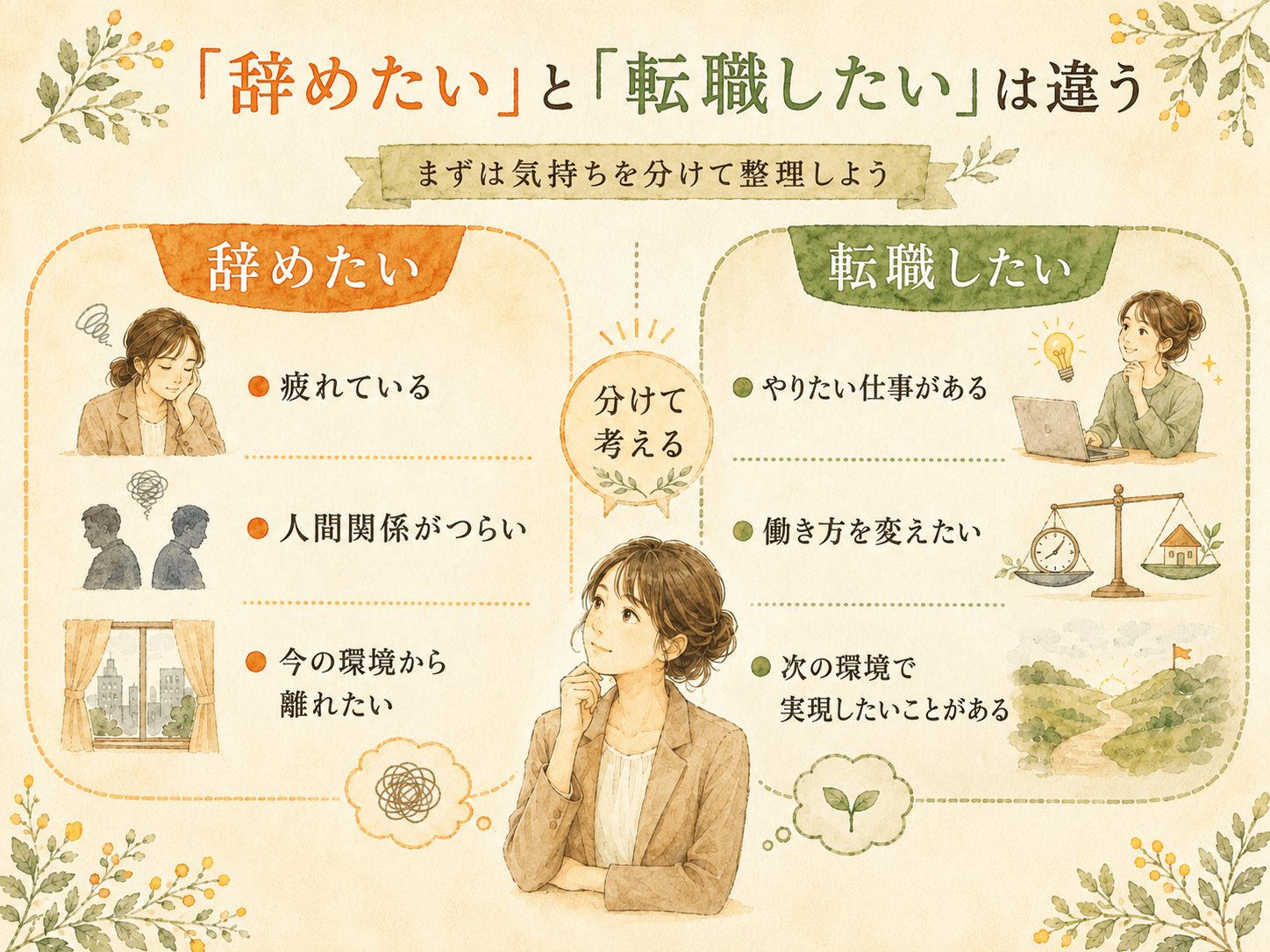 辞めたい気持ちと転職したい気持ちは同じとは限らない