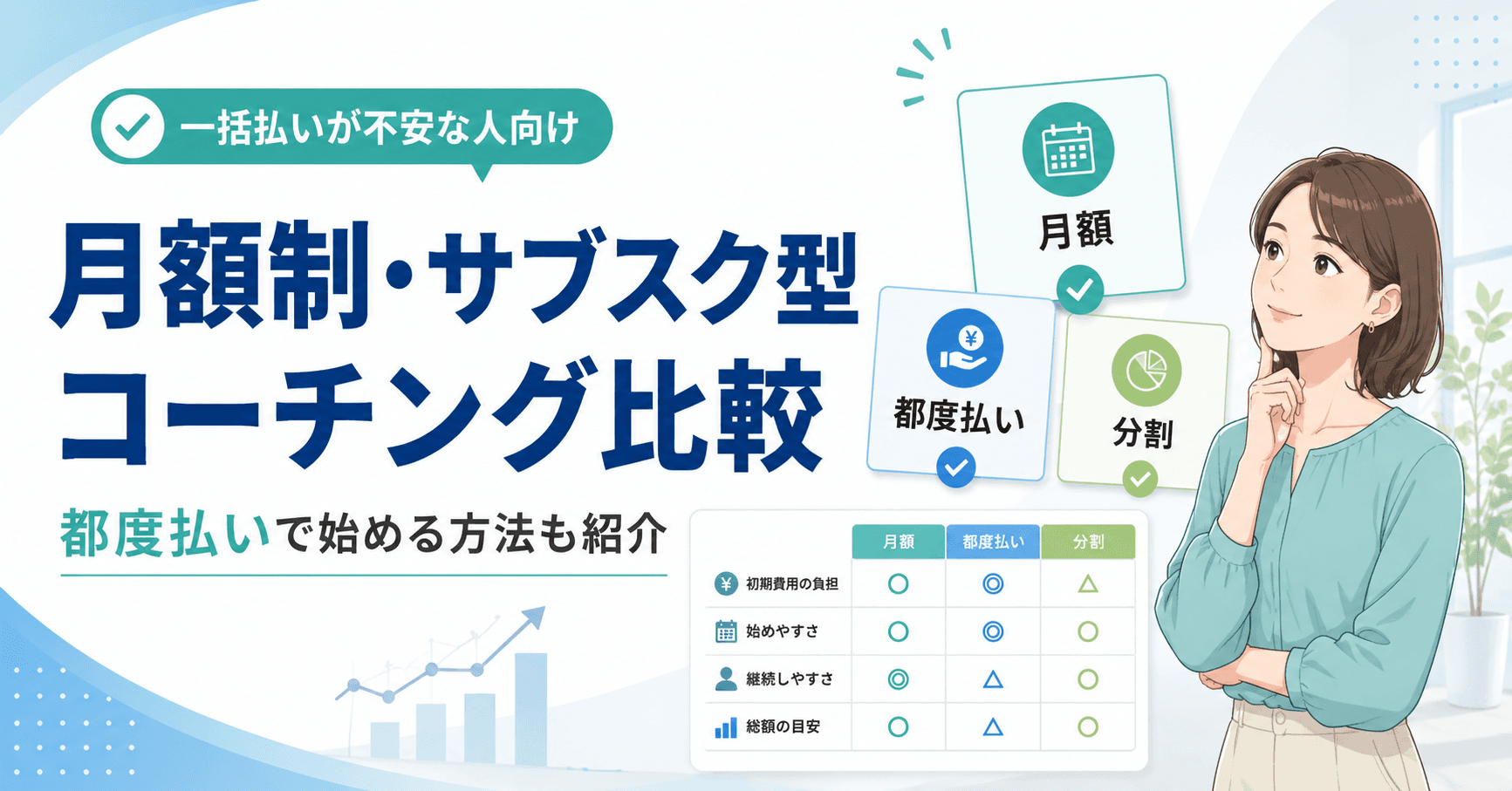 コーチングの月額制・サブスク型サービス5選|都度払いで始める方法も紹介